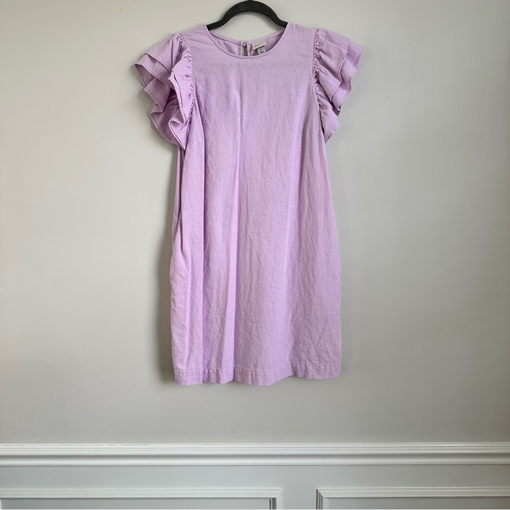 Lavender Ruffle Sleeve Dress